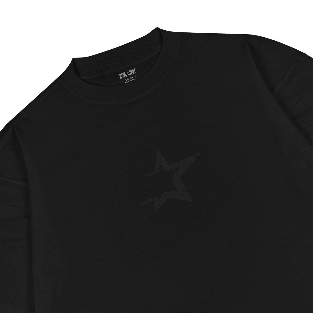Troy Company Boxy Oversize Tshirt Black Stern - Kaos Pria Boxy Oversize Hitam MBD 2560