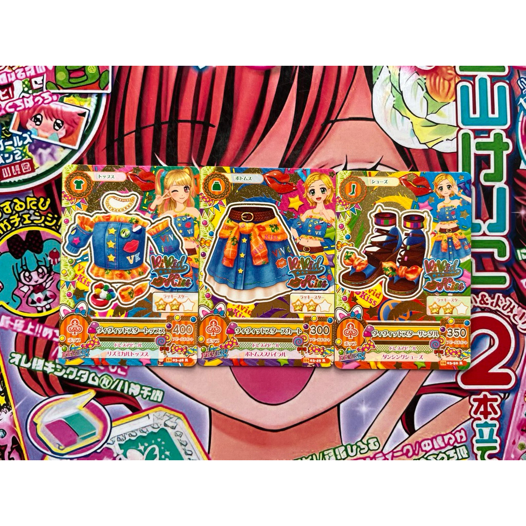 Kartu Aikatsu Vivid Kiss Vivid Star Coord Mikuru Natsuki Hinaki Shinjo Rare Card Set Jepang Pop Tops