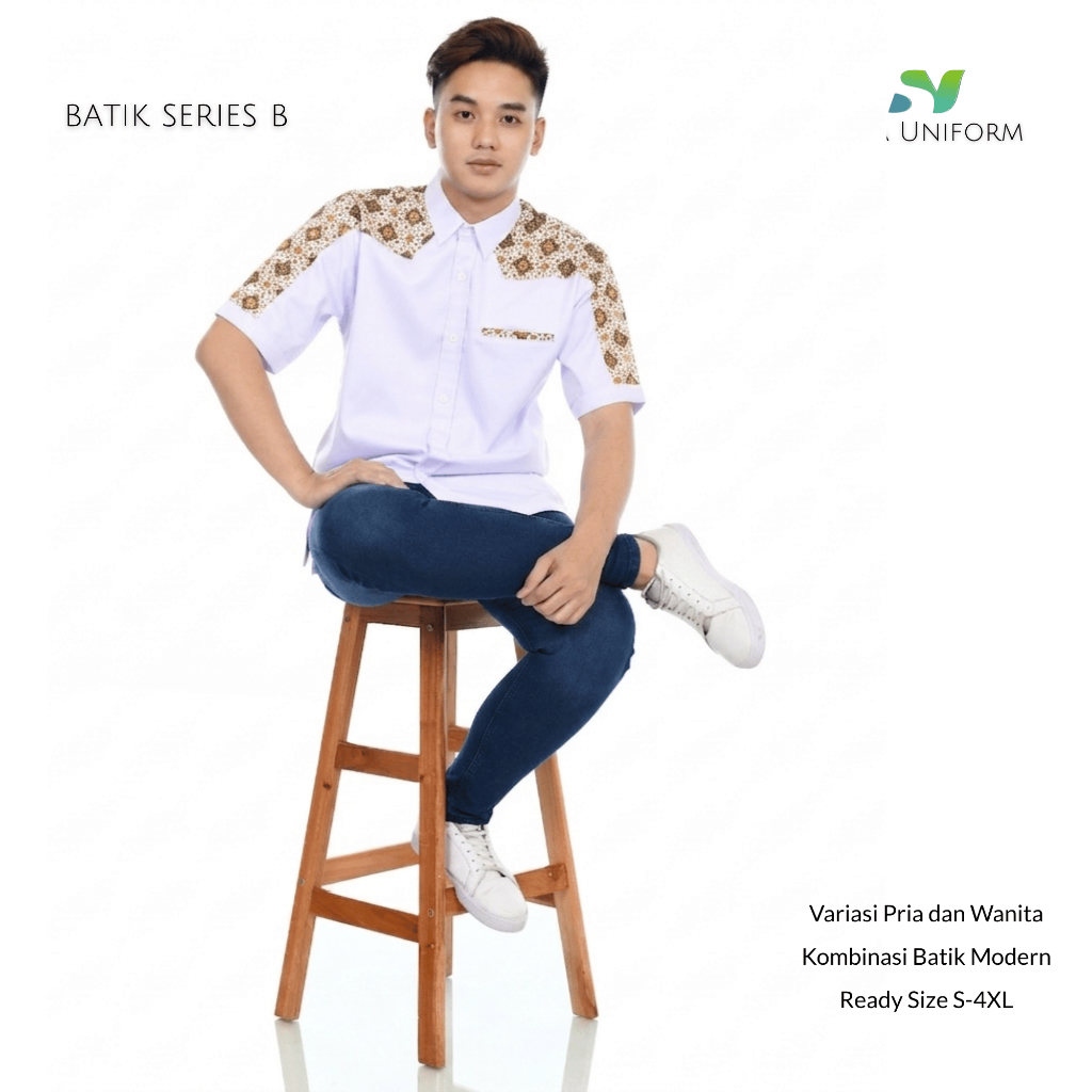 Baju kerja murah/seragam kantor batik custom bordir/kemeja karyawan restoran pabrik/baju komunitas