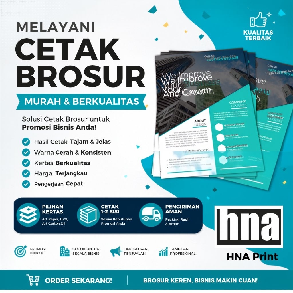 CETAK BROSUR A4 / A5 BAHAN GLOSSY 100 pcs