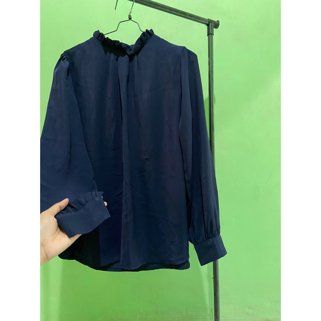blouse biru dongker