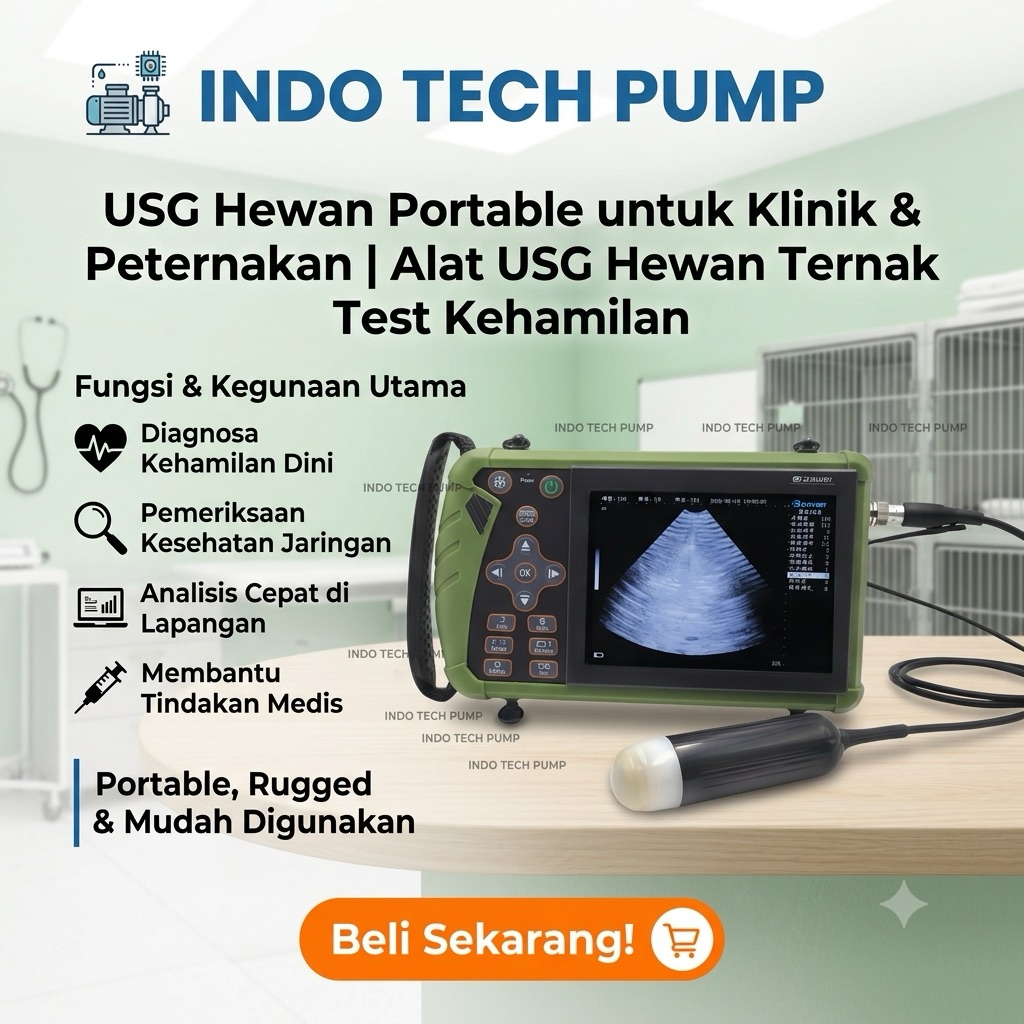 Portable Veterinary Ultrasound Scanner | USG Hewan Portable untuk Klinik & Peternakan | Alat USG Hew
