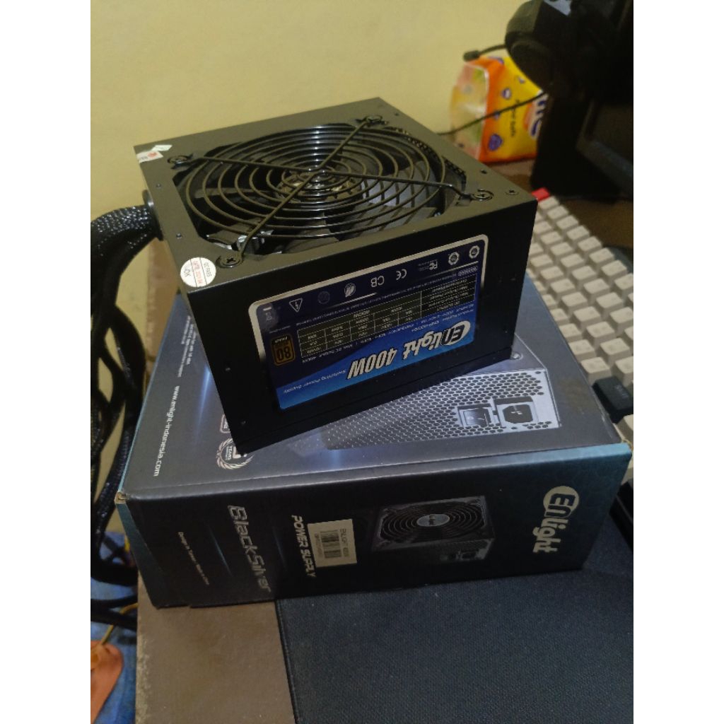 PSU Enlight Black Silver 400 Watt bekas