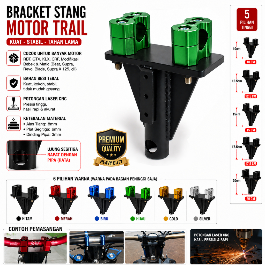 Ready Dudukan Pangkon Stang Rental RBT Honda Bebek Dudukan Pangkon Stang RBT Honda Tebal 8mm Dudukan