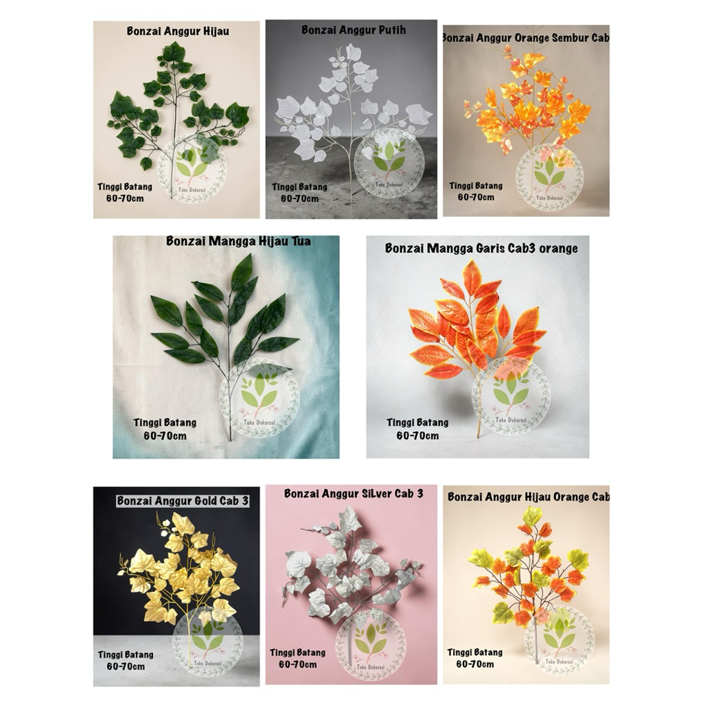 (1LUSIN‼️) Dekorasi Daun Anggur Sintetis/ Daun Maple Sintetis / Daun Mangga Sintetis