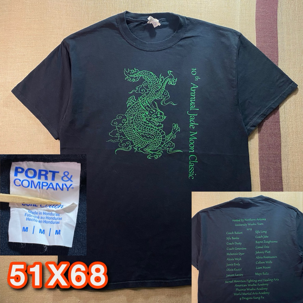 Kaos Port & Company Jade Moon Classic Dragon Wushu Vintage second original - Size M
