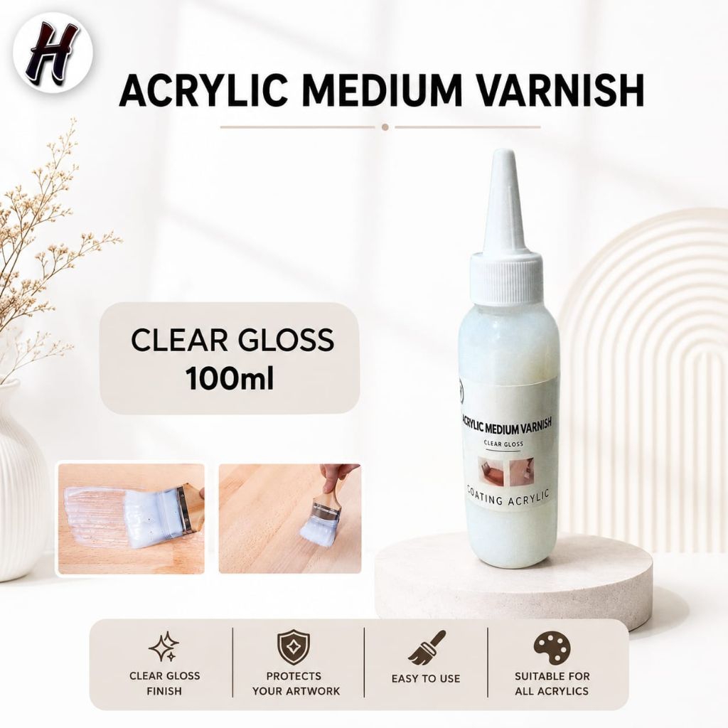 Varnish Clear Gloss / Varnish Kayu / Coating / Vernis Cat Lukisan / Vernis 100ml