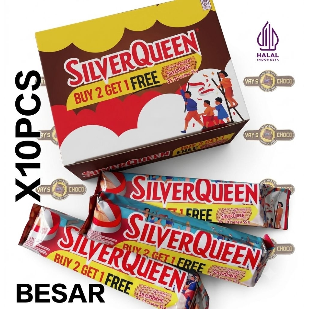 SILVERQUEEN 55GR/52GR BESAR COKELAT SPECIALPACK MEDE(1+3bundle) X10PCS EXP 2027