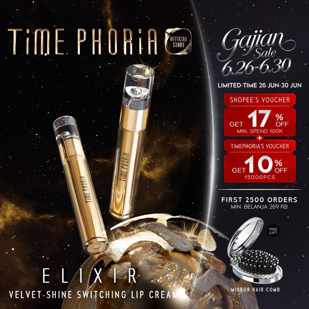 TIME PHORIA Elixir Velvet-Shine Switching Lip Cream-DUAL FINISH /ZERO FEELING /HYDRATE. Skin-Friendl
