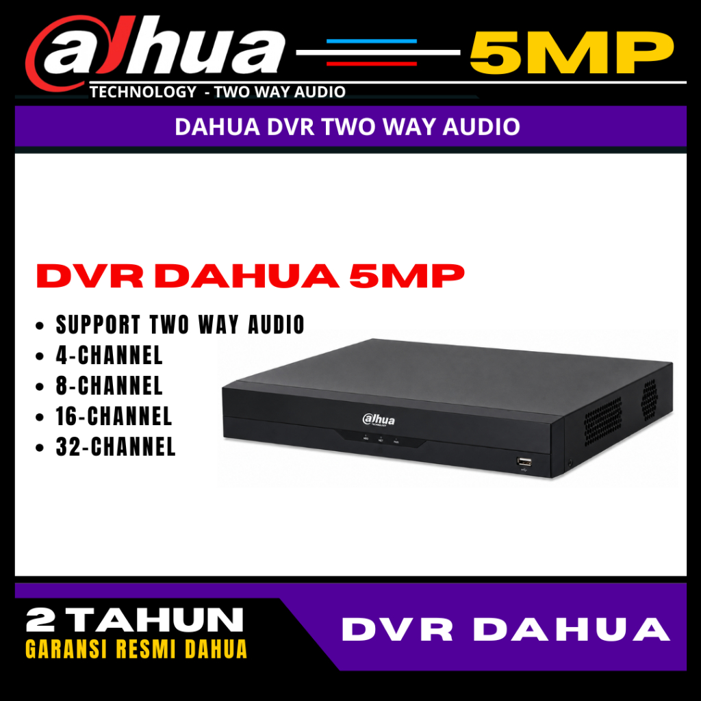 dahua dvr 5mp two way audio 4 channel 8 channel 16 channel 32 channel