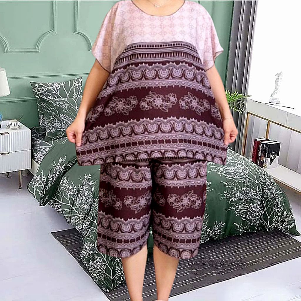 one set jumbo big size setelan rayon jumbo setcel jumbo setelan jumbo big size 4XL jumbo bahan rayon