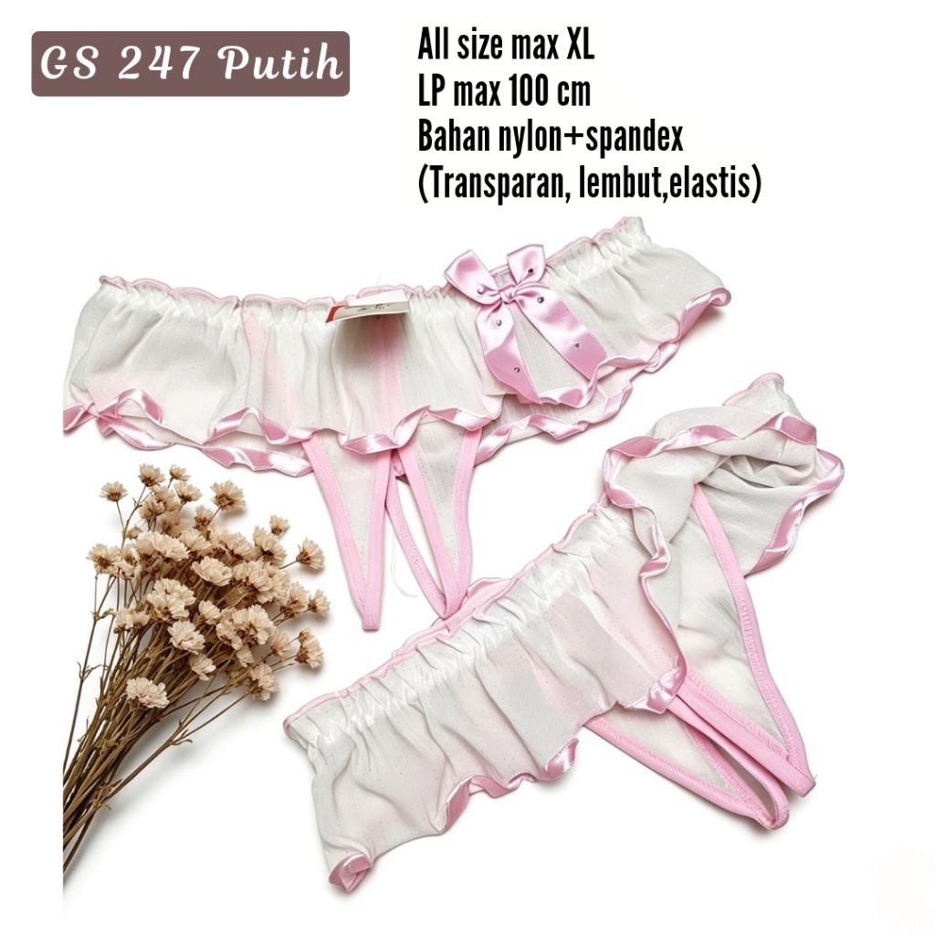 G string cantik seksi transparan fit XL open crotch GS 247