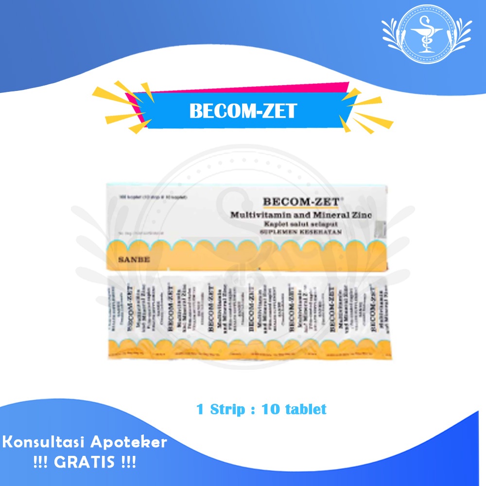 BECOM-ZET Multivitamin Tablet dengan Zinc untuk Daya Tahan Tubuh