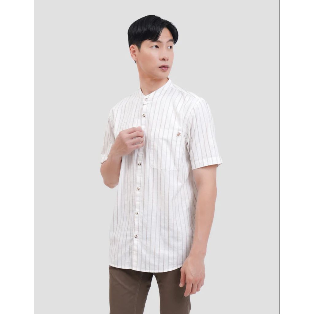 Lois KLS588BW Kemeja Koko Pria lengan pendek broken white