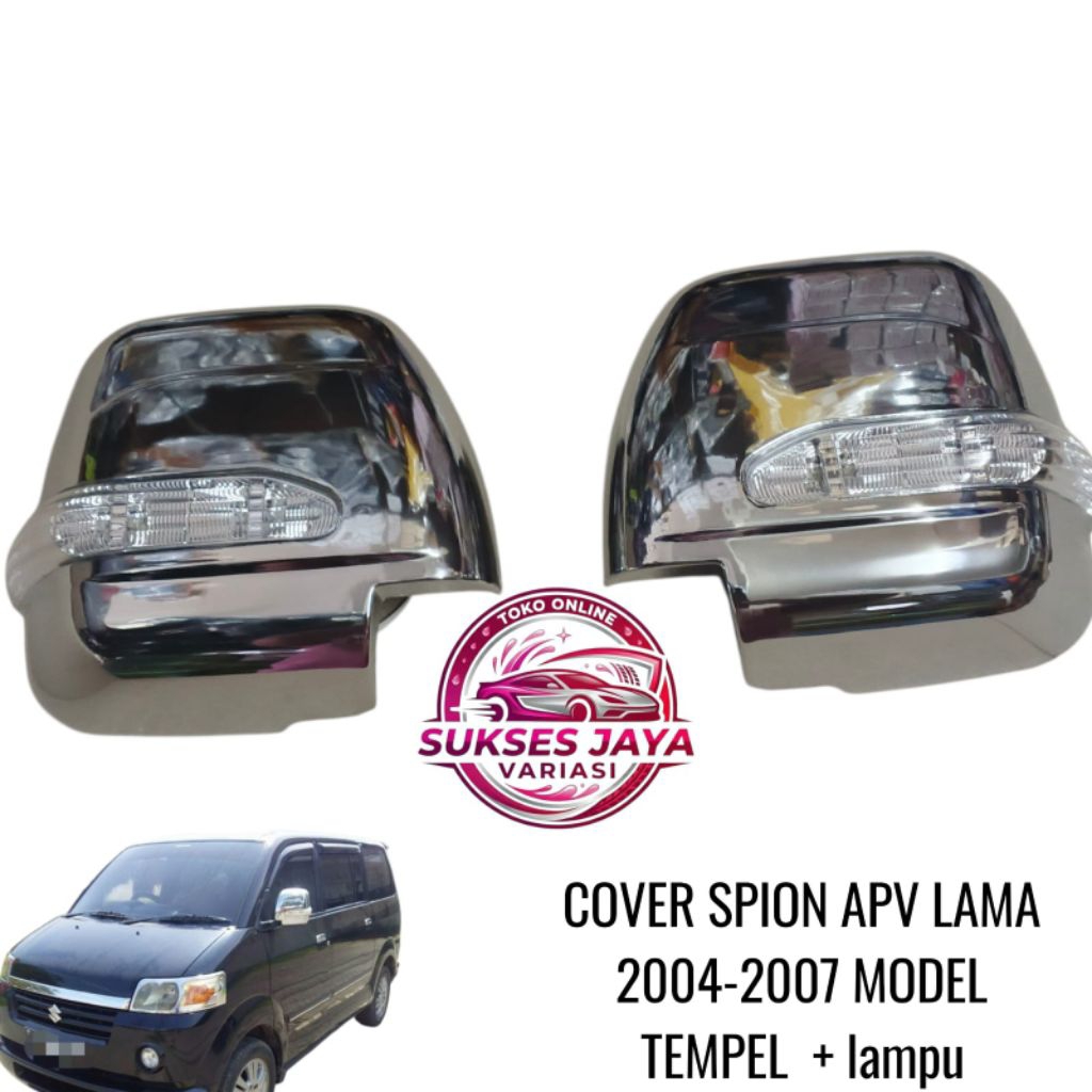 COVER SPION MOBIL APV LAMA 2004-2007 WARNA CHROME+ LAMPU MODEL TEMPEL