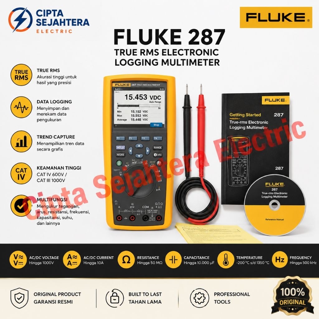 Fluke 287 True Multimeter / FLUKE 287
True rms Electronic Logging Multimeter with TrendCapture