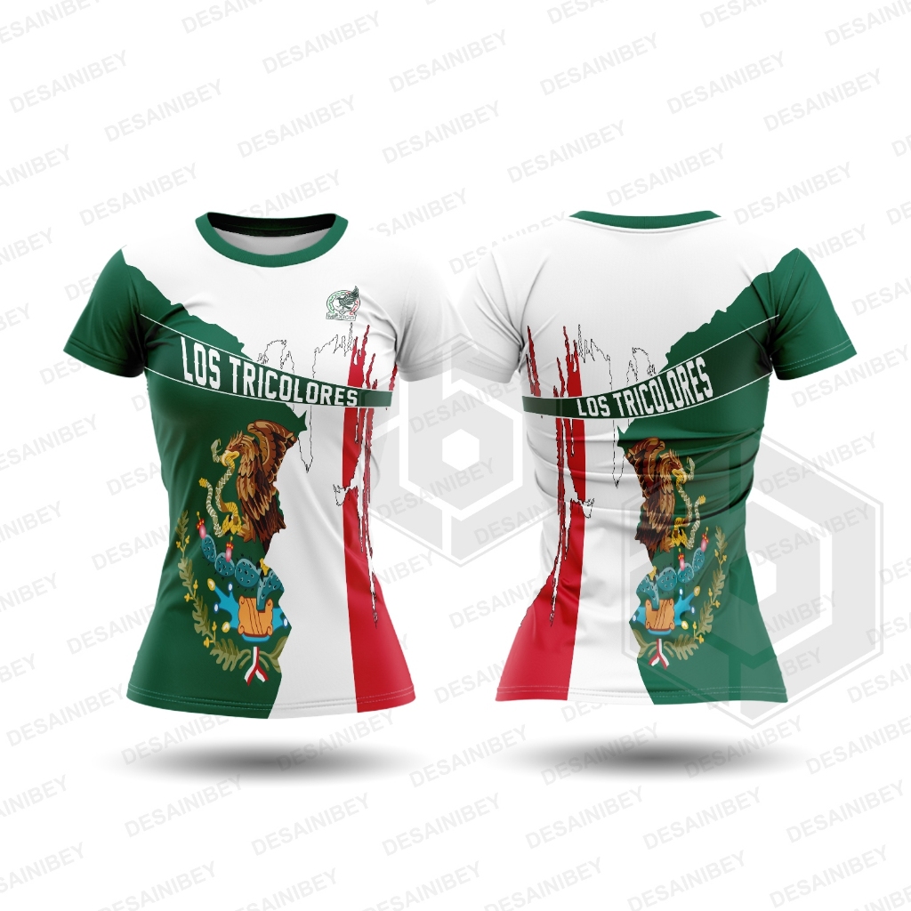 Baju Kaos Wanita Jersey Piala Dunia Mexico / Jersey Mexico Fullprint Art-01