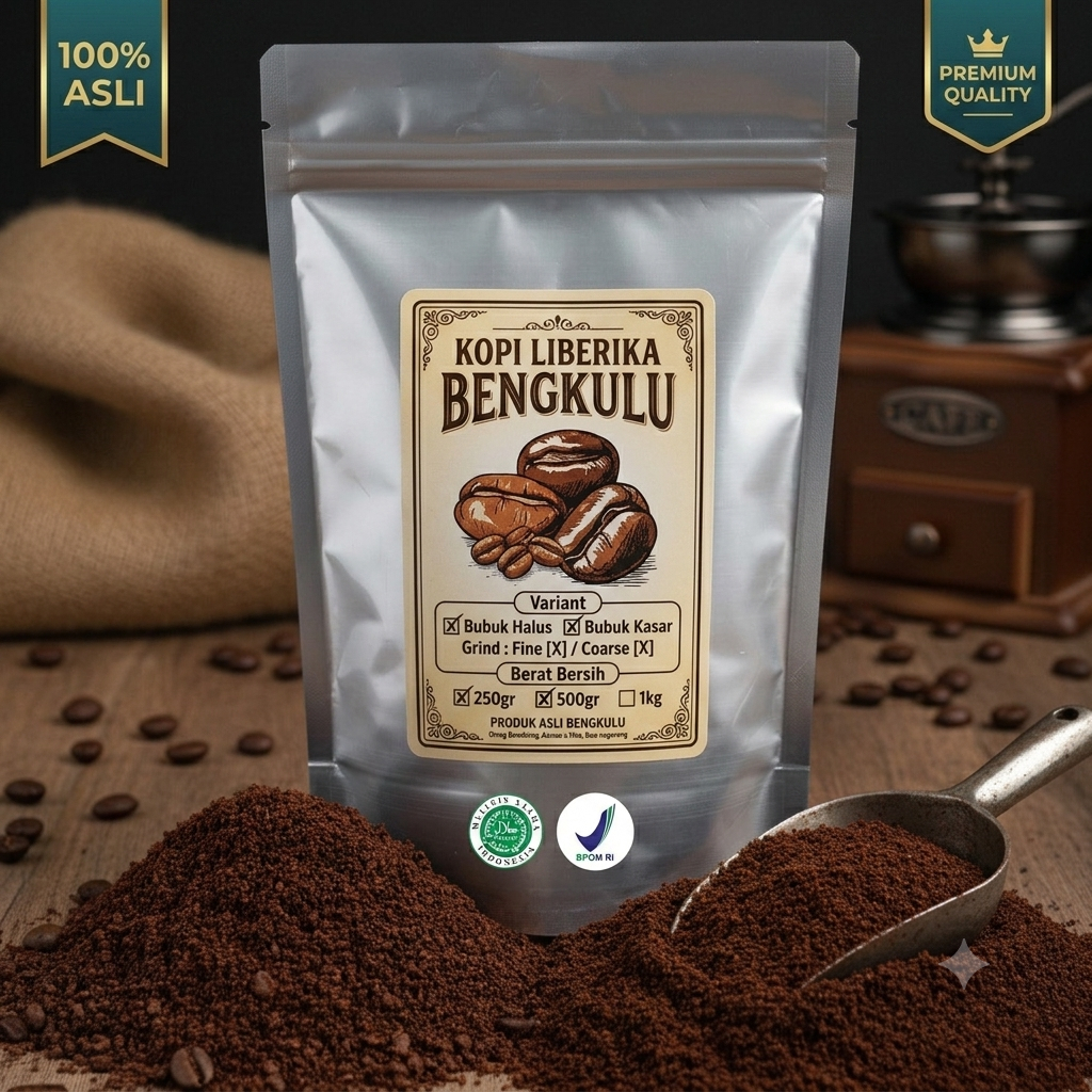 Kopi Liberika Bengkulu Bubuk Kasar / Kopi Lokal / Kopi Bubuk