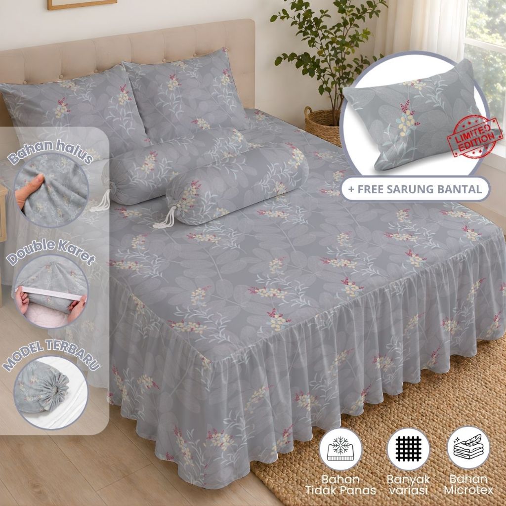 Sprei Rumbai Ukuran 180x200/160x200 Bahan katun halus tidak luntur