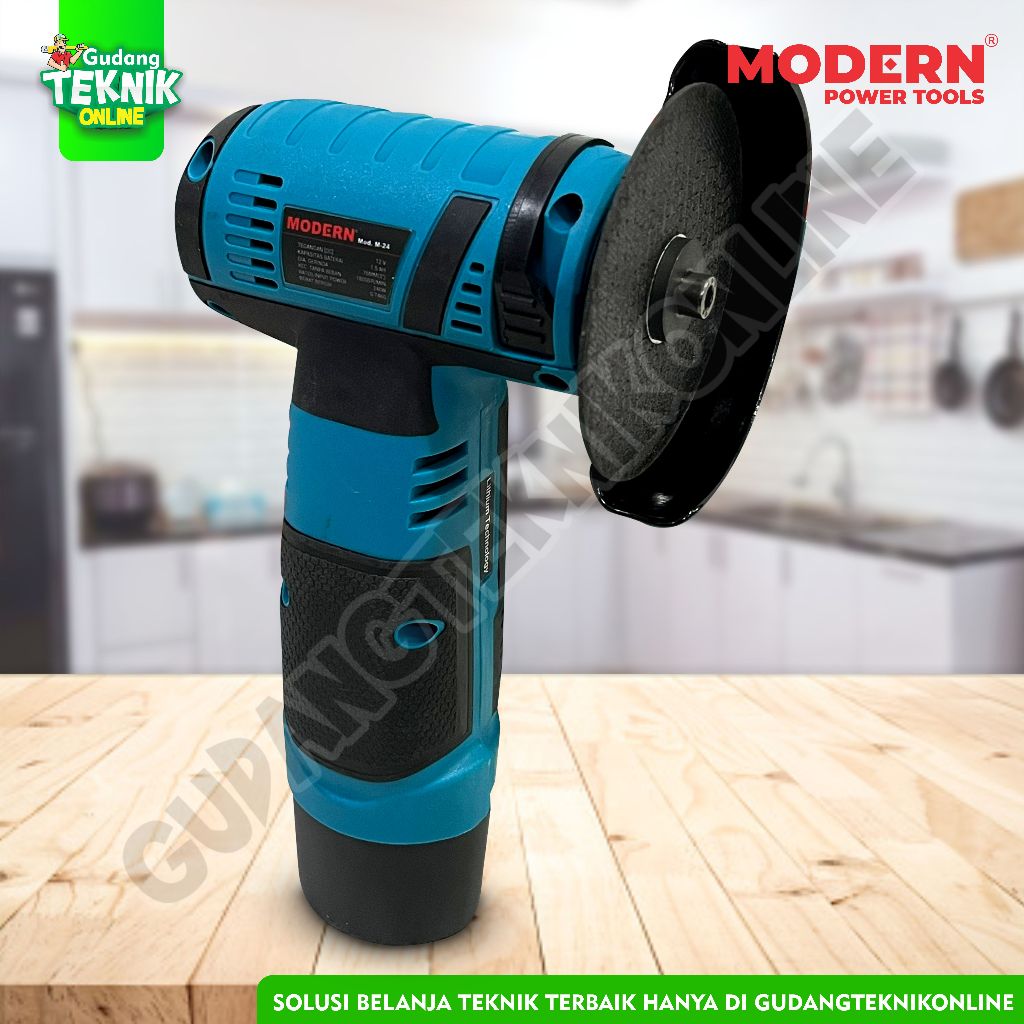 Mesin Gerinda 3" CORDLESS MODERN M24 12V / Gerinda Tangan PORTABEL 3 Inch 12V BATERAI BATTERY M-24 M