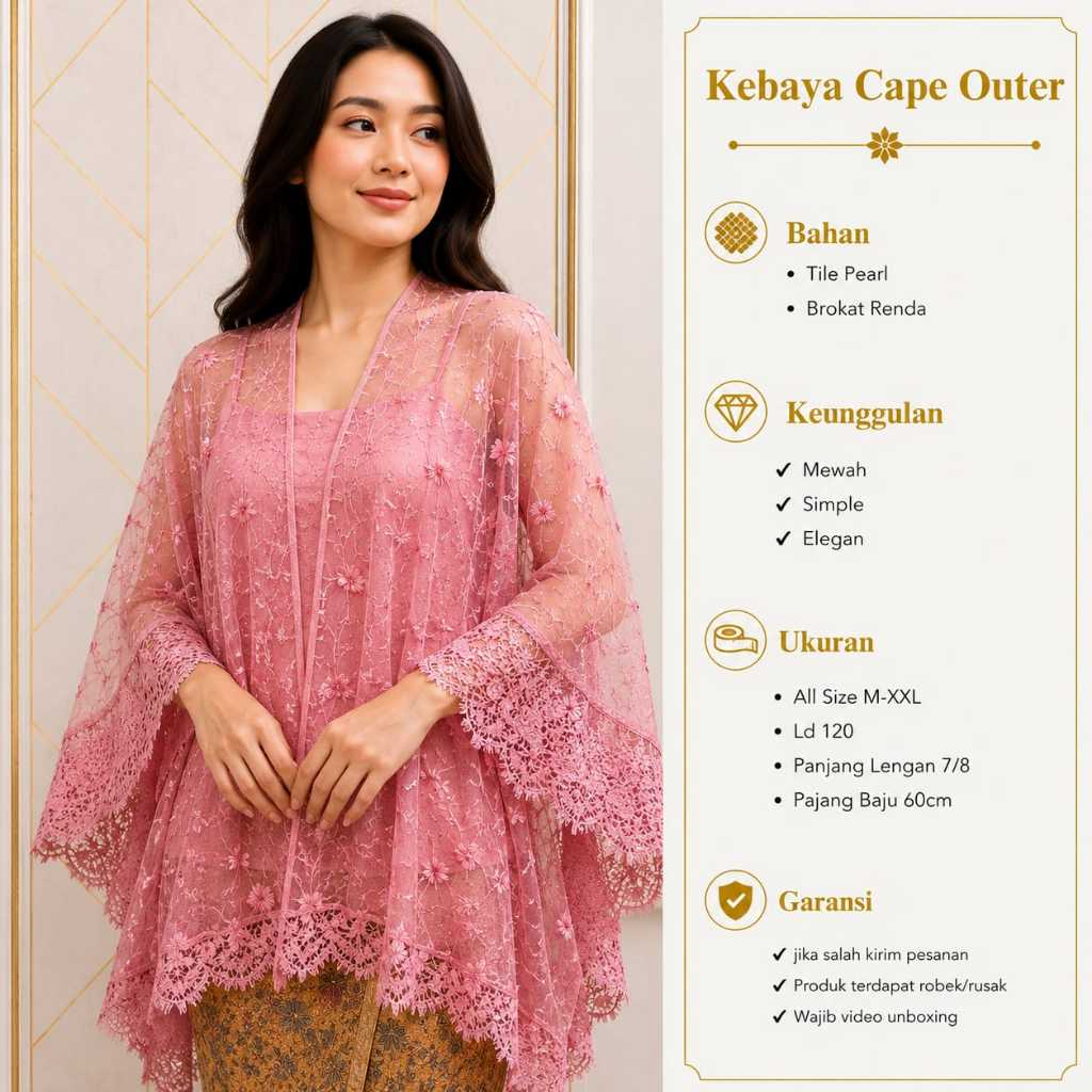 Kebaya Renda Tile | Atasan Kebaya Modern Outer Kebaya