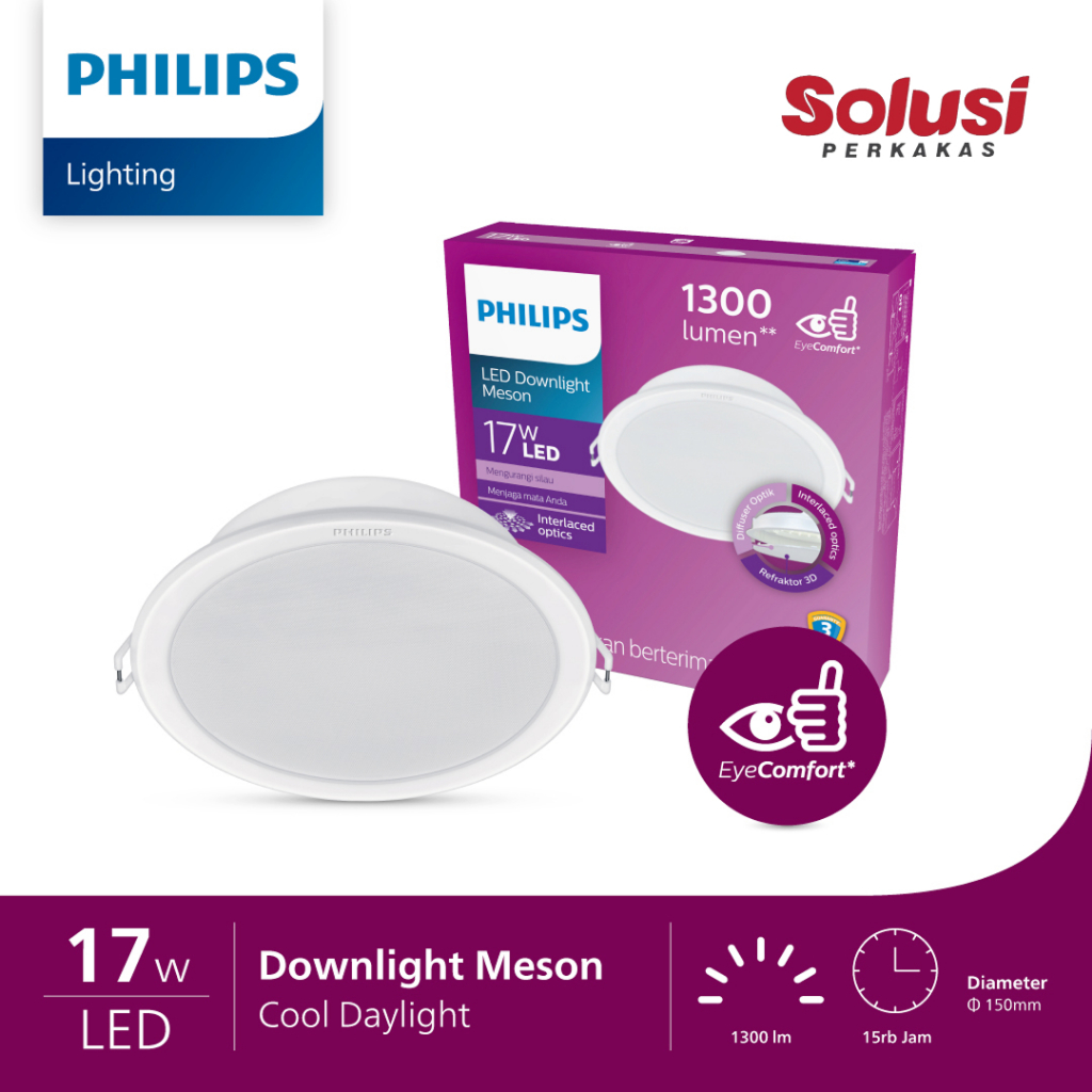 Philips LED Downlight Meson 17W Cool Daylight (Putih)