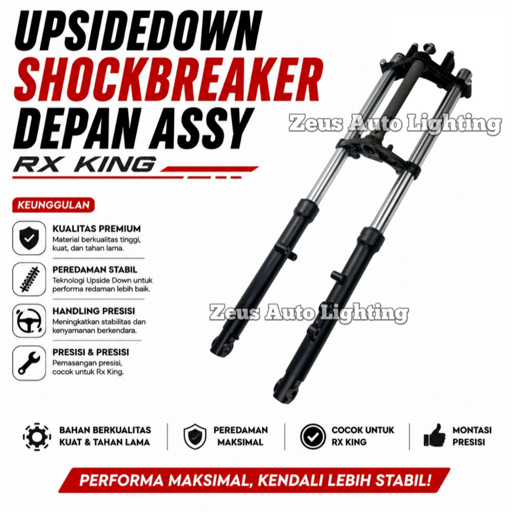 Upsidedown Shockbreaker Depan Assy RX King Old | Shock USD Depan Lengkap | Suspensi Depan RX King Pr
