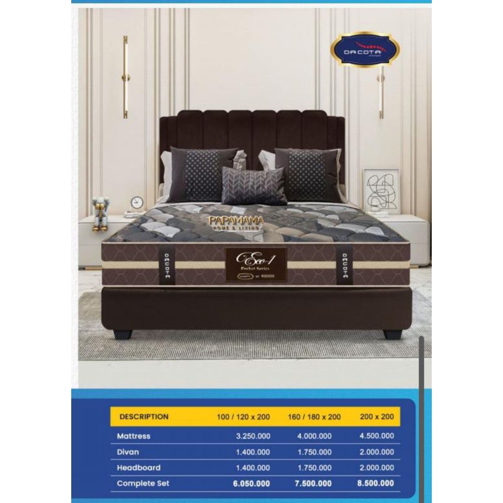 Dacota SpringBed Fullset 180x200 - SpringBed Dacota Eco-1 Garansi 15 Tahun Tebal 30cm - Medan