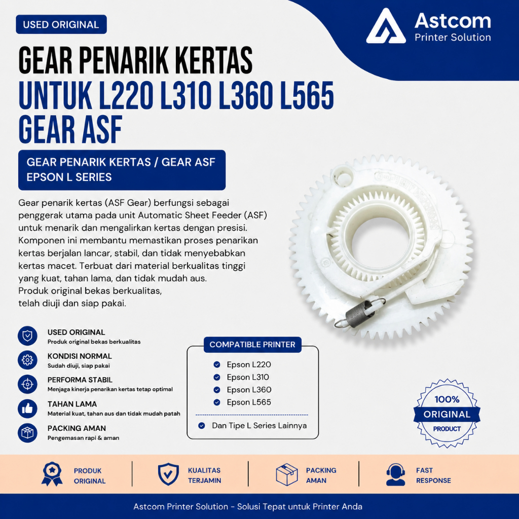 Gear Penarik Kertas Epson L220 L310 L360 L565 Original Bekas | Gear ASF Epson