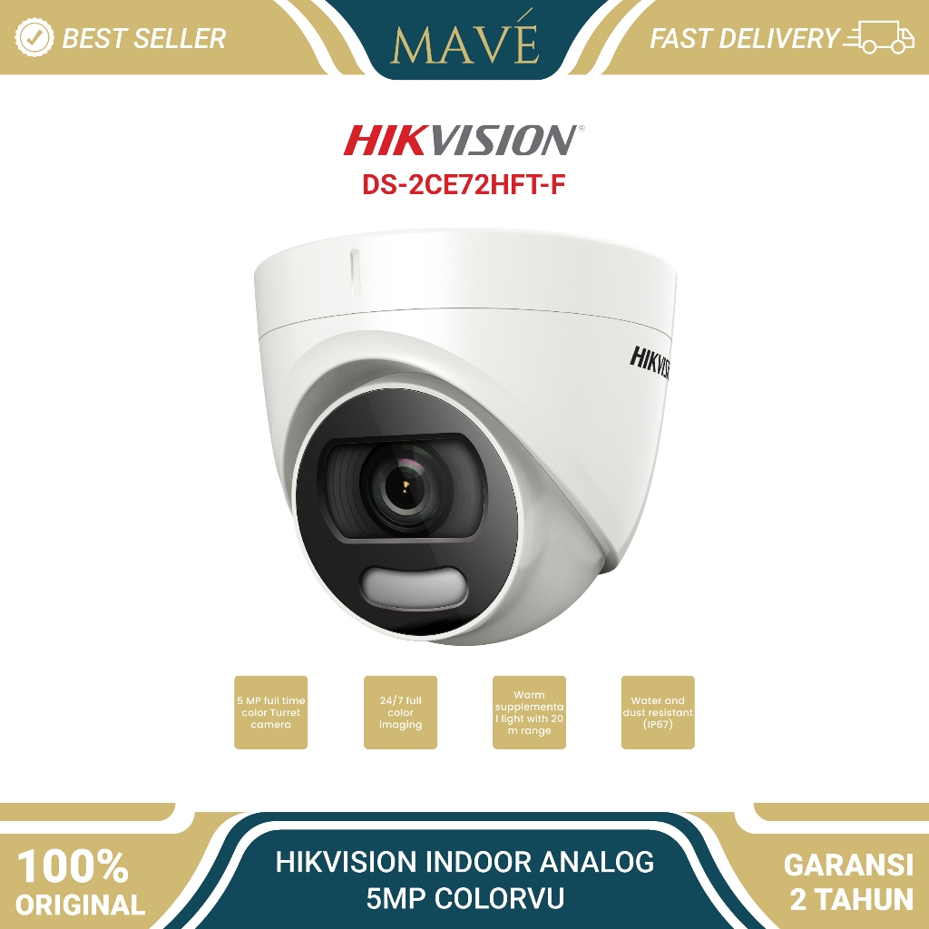 HIKVISION Indoor Analog DS-2CE72HFT-F 5MP COLORVU
