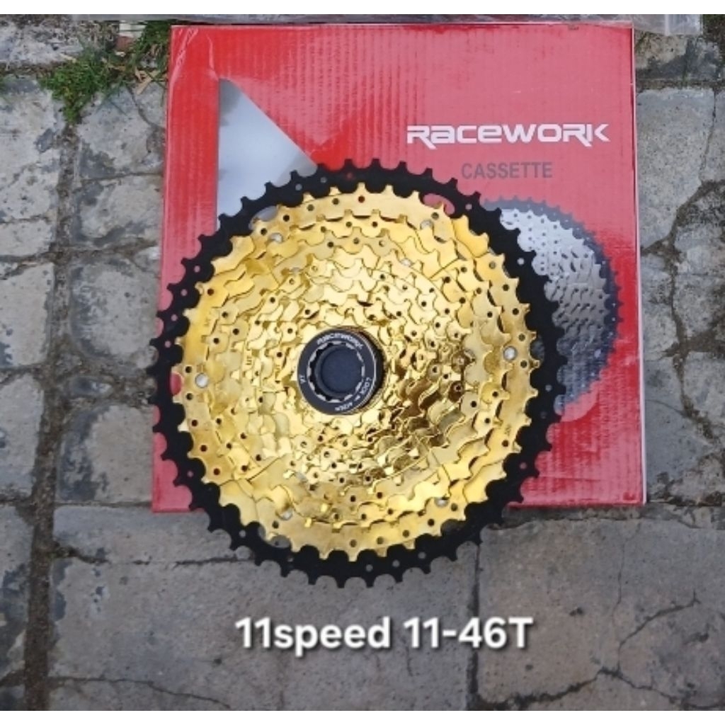 RACEWORK GOLD CASSETTE SPROCKET 11SPEED 11 46T SHIMANO HG SLOP