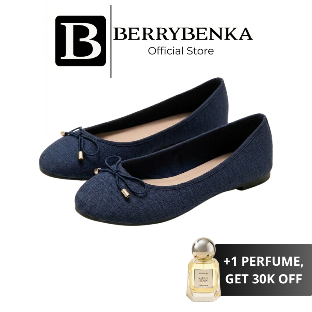 Berrybenka - Sepatu Ballerina Sofia Fana Bow Ballerina Flat Shoes Wanita Elegan