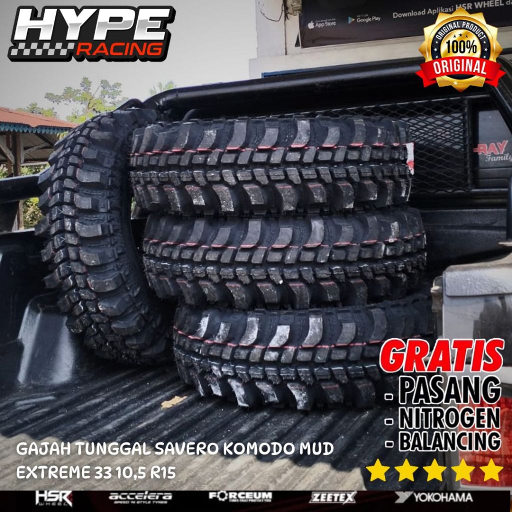 BAN OFFROAD MURAH RING 15 || GAJAH TUNGGAL SAVERO KOMODO MUD EXTREME 33 10,5 R15