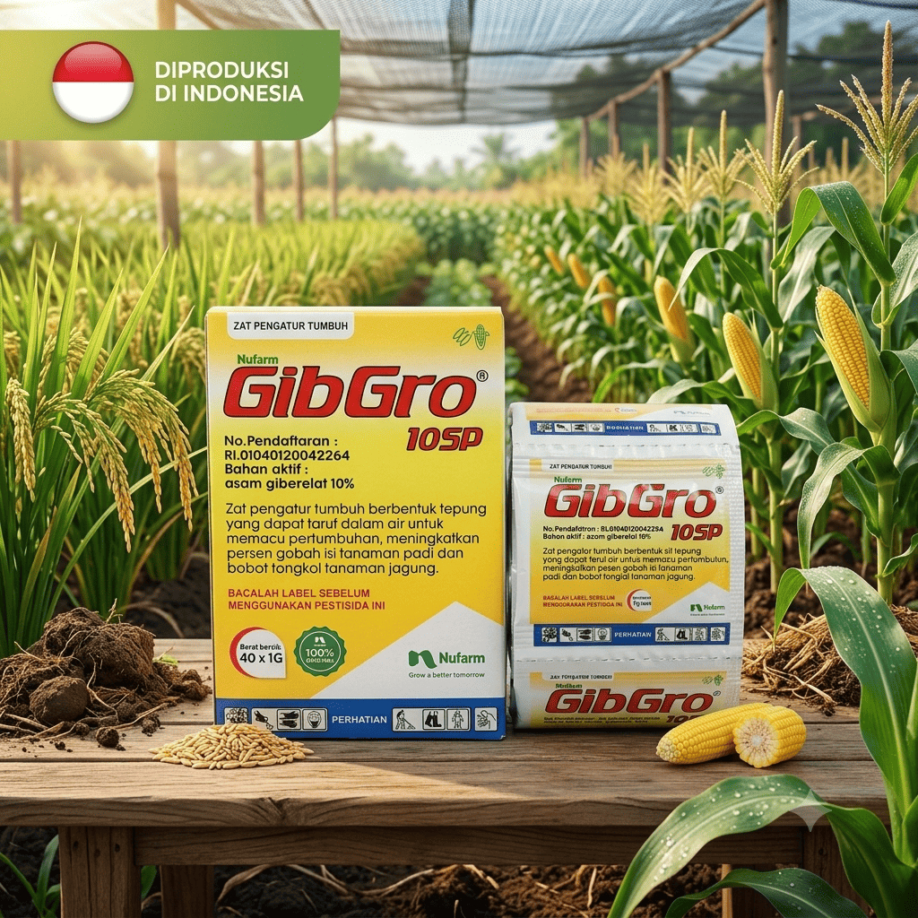 ZPT GIBGRO 10 SP 1 Gram - Hormon Giberelin GA3 Pembesar Buah & Pelebat Bulir Padi Original Nufarm
