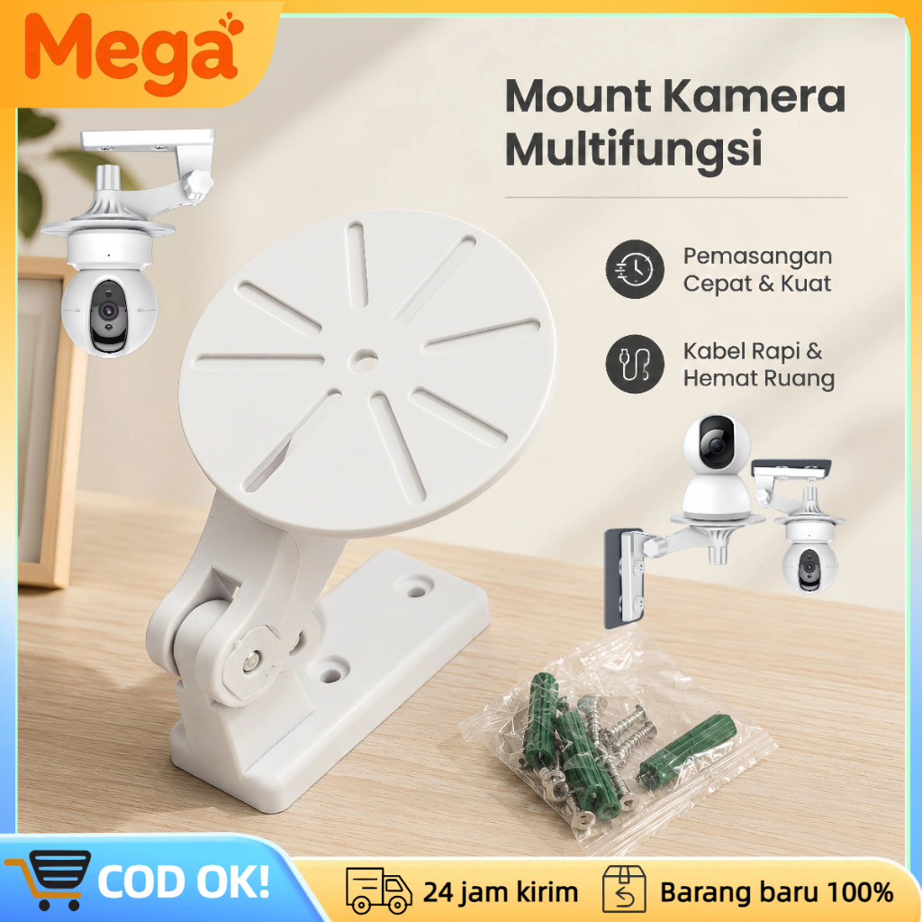 Dudukan CCTV Wall Mount Bracket Universal Braket PTZ 360 Derajat Untuk Kamera IP WiFi Dome Indoor Ou