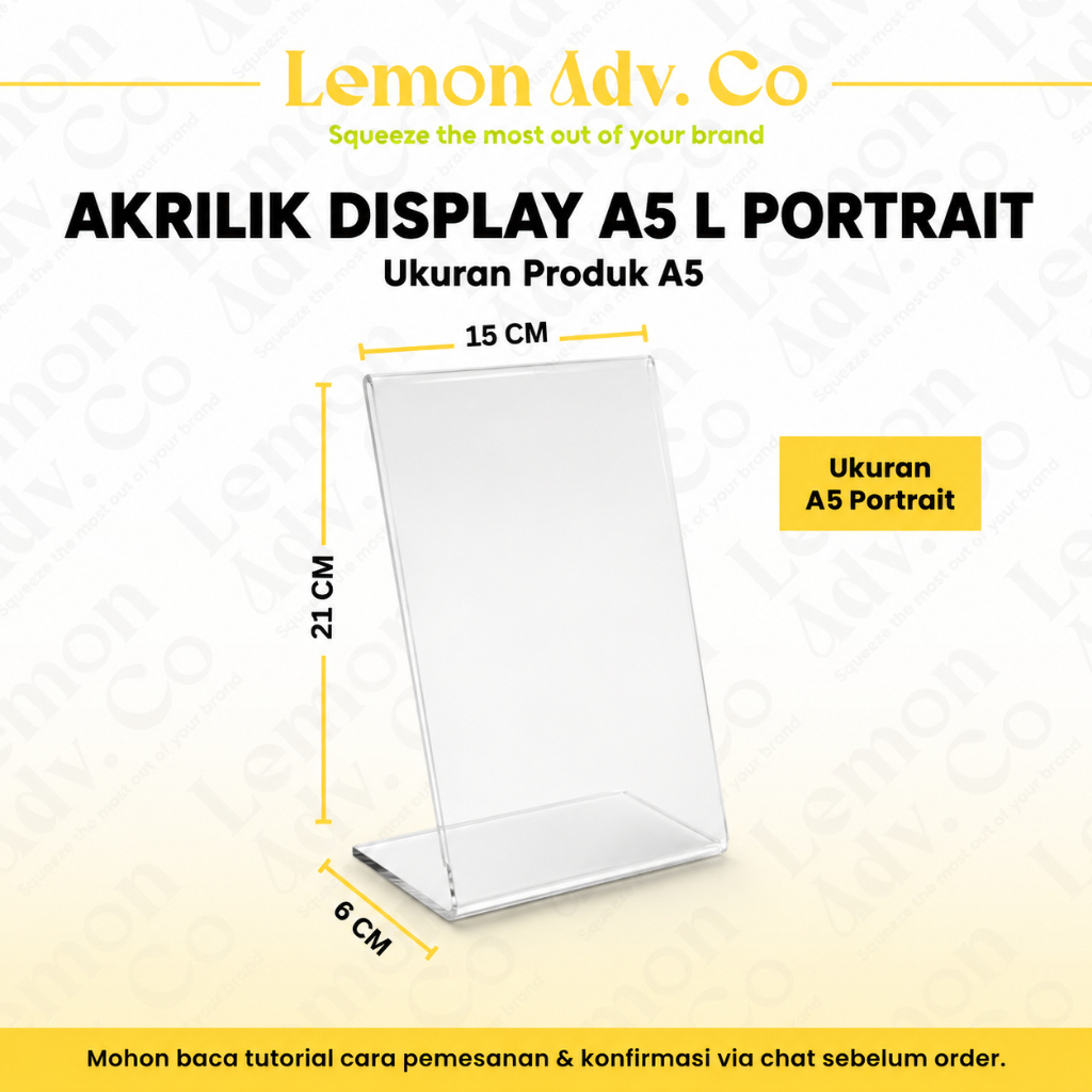 Acrylic Display A5 L Portrait 1.5mm | Tempat Brosur & Tent Card Akrilik