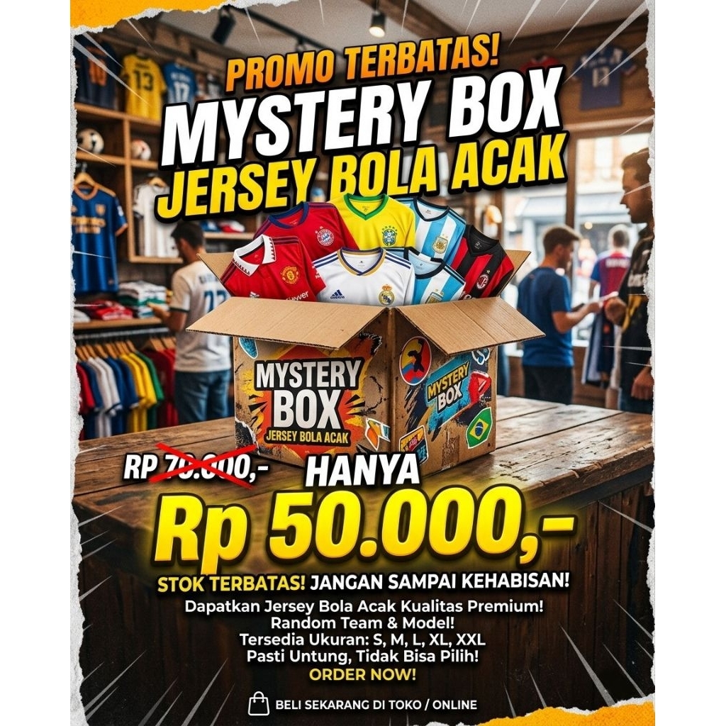 JERSEY MISTERY BOX | JERSEY ACAK BOLA, FUTSAL, GAMERS, VINTAGE