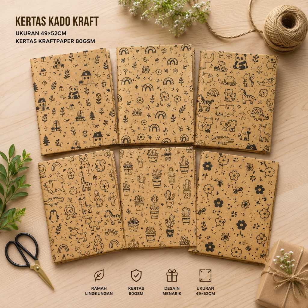 KERTAS KADO SAMSON MOTIF AESTHETIC / Kertas Kado Aesthetic Kraft Papper Kertas Kado motif