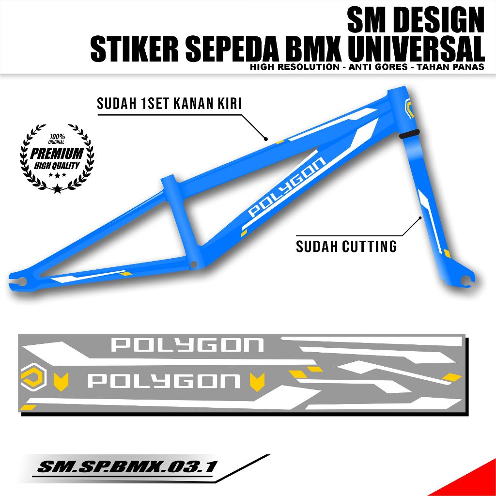 SM Stiker Striping Sepeda Universal ALL Polygon BMX Sudah Cutting 03