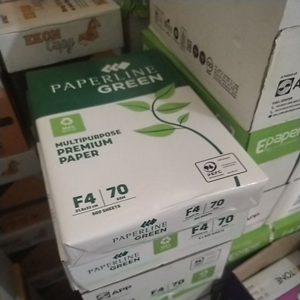 kertas HVS F4 70 paperline green / HVS folio 70 murah / copy paper 70 g f4 / kertas fotocopy 70 gsm 