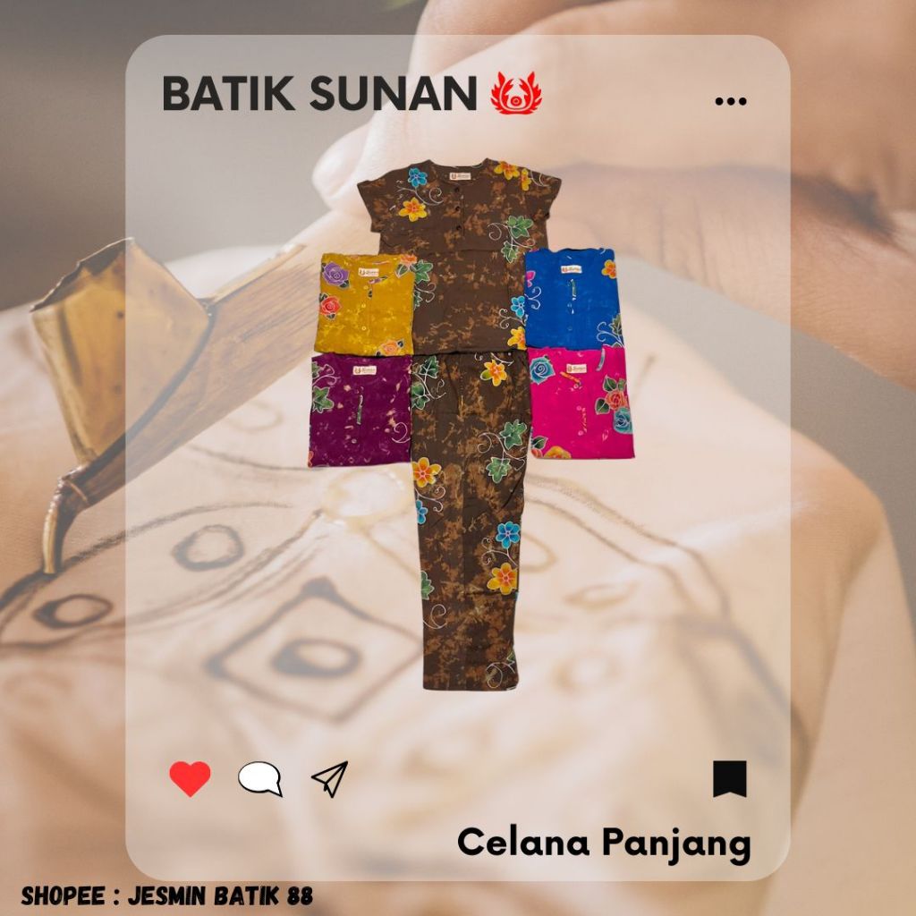 Batik Sunan Celana Panjang Tangan Pendek ABG REMAJA AR