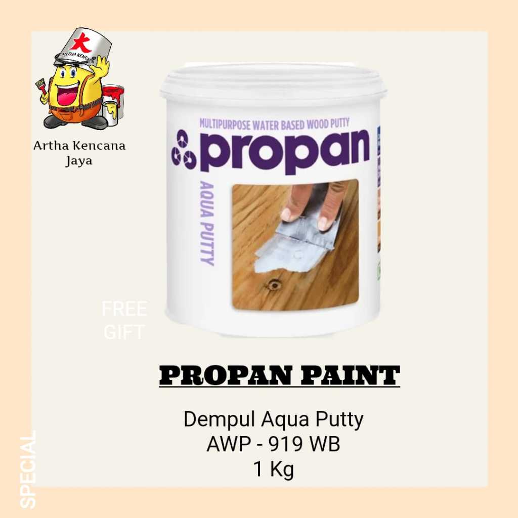 PROPAN PAINT - MULTIPURPOSE AQUA PUTTY AWP-919 WB 1 Kg Dempul Serbaguna Waterbased