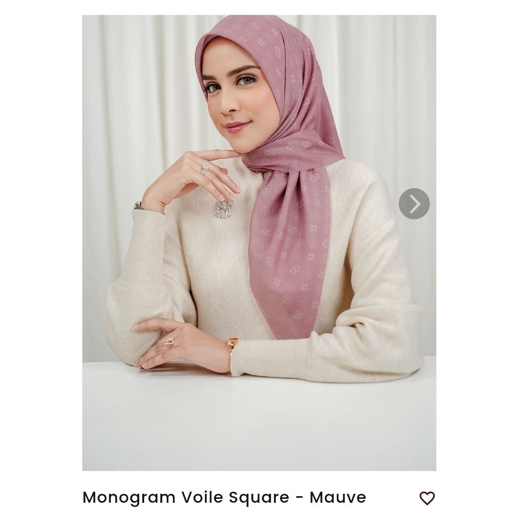 Buttonscarves - Monogram Voile Square - Mauve