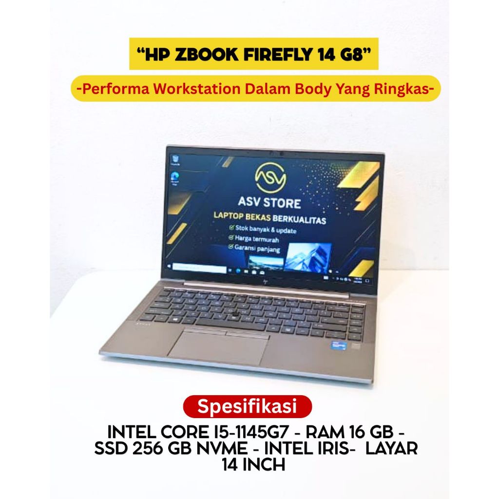 HP ZBOOK FIREFLY 14 G8 CORE I5 1145G7 RAM 16GB SSD 256GB 14 INCH LAPTOP WORKSTATION EDITING RENDERIN