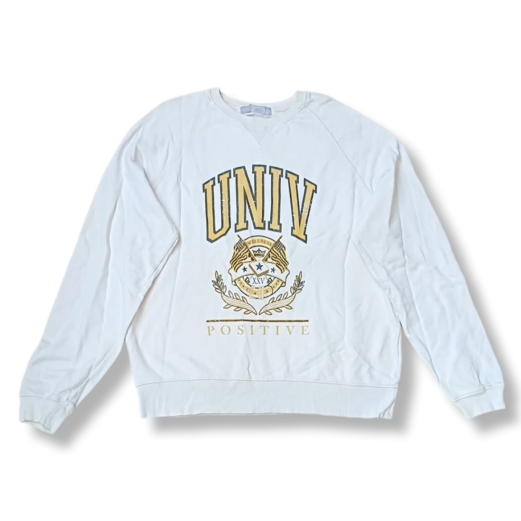 8SECONDS UNIV POSITIVE WHITE CREWNECK | SWEATER | OUTERWEAR | KDU #62