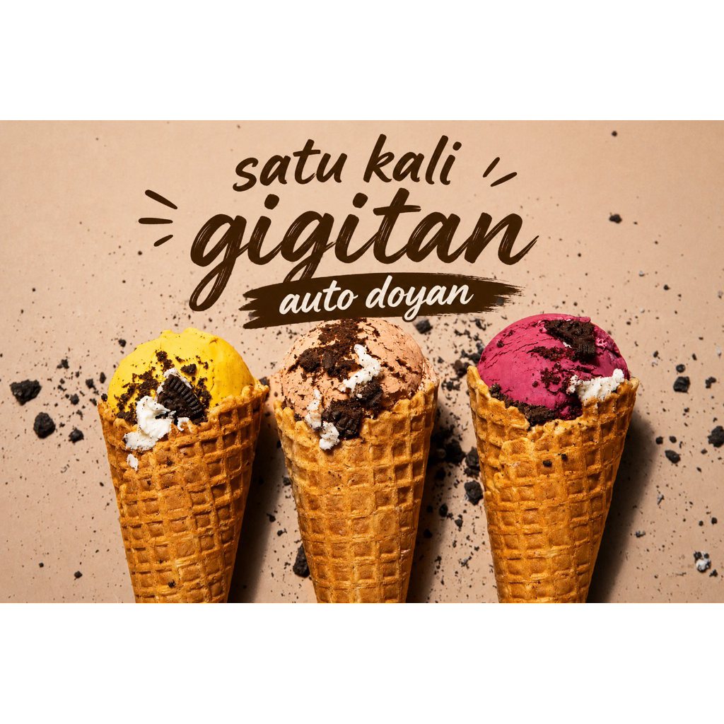 WAFFLE Cone Ice Cream Mixue Cone Es Krim Corong Es-Krim