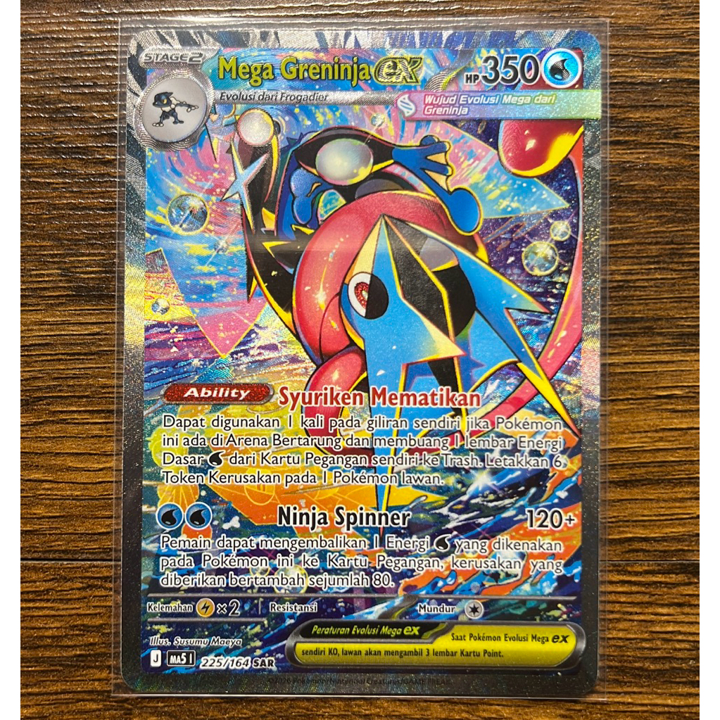 Kartu Pokemon Mega Greninja ex SAR Kartu Pokemon Indonesia MA5 Ancaman Bayangan Ninja Spinner