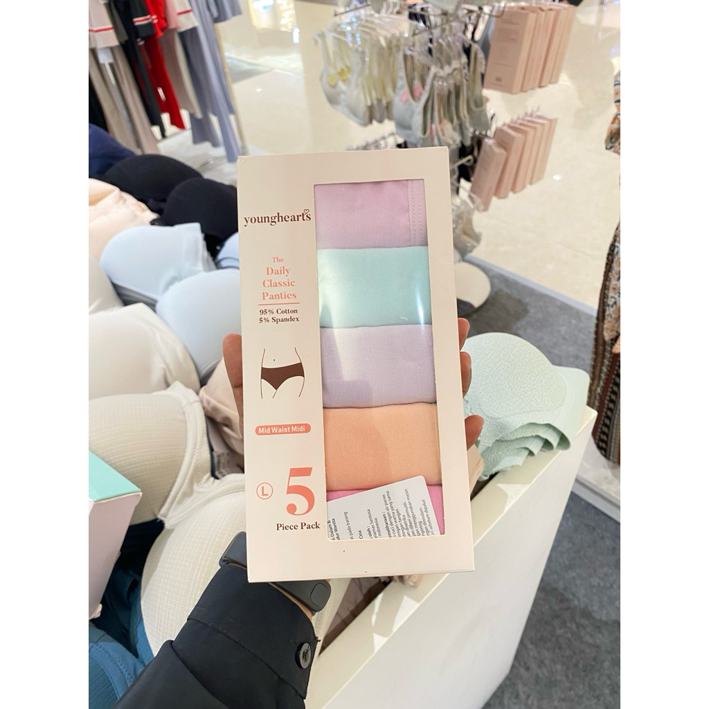 YOUNG HEARTS PANTY PACK KATUN ISI 5 BIJI MODEL MIDI