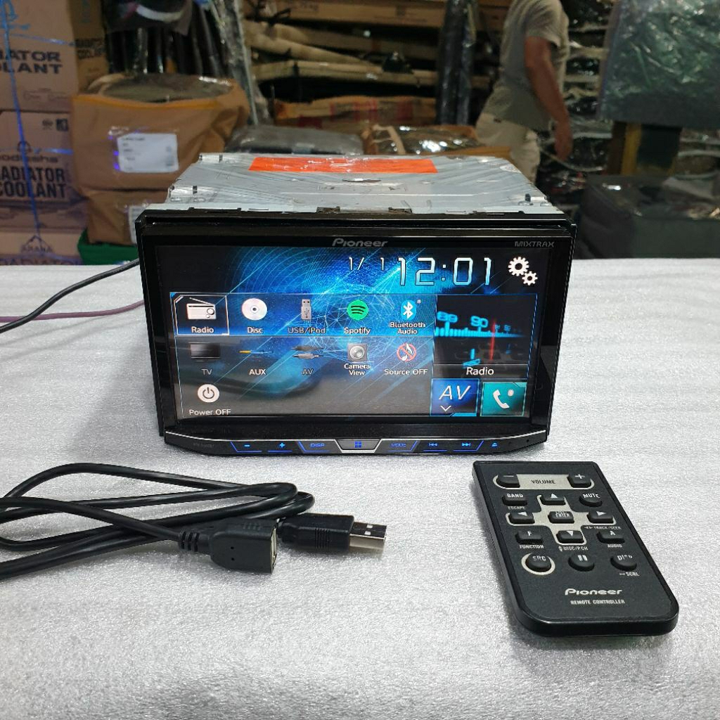 Head unit Pioneer 7 inch AVH-X595BT Built-in Processor Spotify Bluetooth DVD Aux Radio Suara Jernih