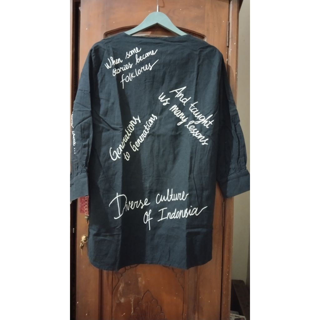 preloved outer hitam bordir